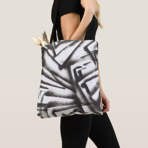 Bolso De Tela Resumen en blanco y negro