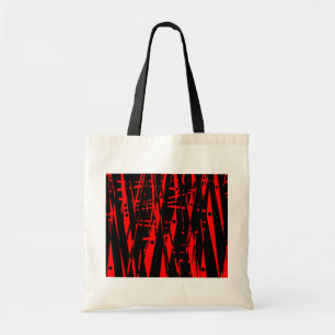 Bolso De Tela Resumen en rojo y negro