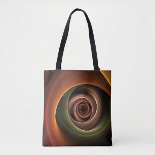 Bolso De Tela Resumen espiral 3D Colores cálidos Arte fractal mo