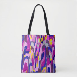 Bolso De Tela Resumen estrellado en morado y azul