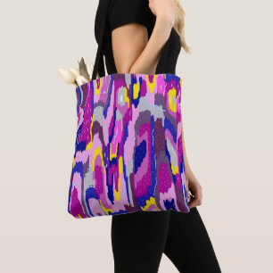 Bolso De Tela Resumen estrellado en morado y azul