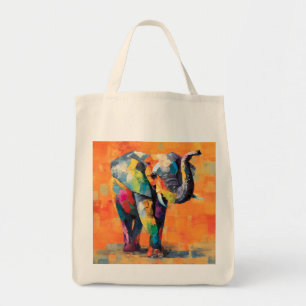 Bolso De Tela Resumen feliz elefante arcoiris