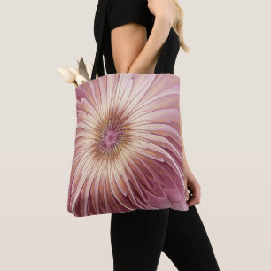 Bolso De Tela Resumen Flor Arte Fractal y tonos de Borgoña
