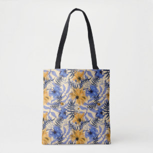 Bolso De Tela Resumen Floral: acuarela patrón moderno