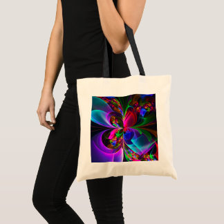 Bolso De Tela Resumen floral moderno Patrón azul rojo del arte #