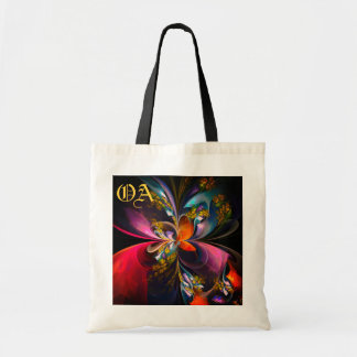 Bolso De Tela Resumen floral moderno Patrón azul rojo del arte #