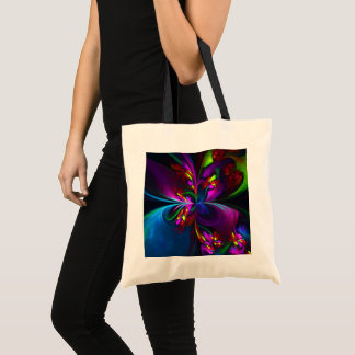Bolso De Tela Resumen floral moderno Patrón azul rojo del arte #
