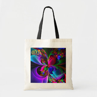 Bolso De Tela Resumen floral moderno Patrón azul rojo del arte #