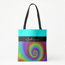 Resumen Fractal espiral - color neón