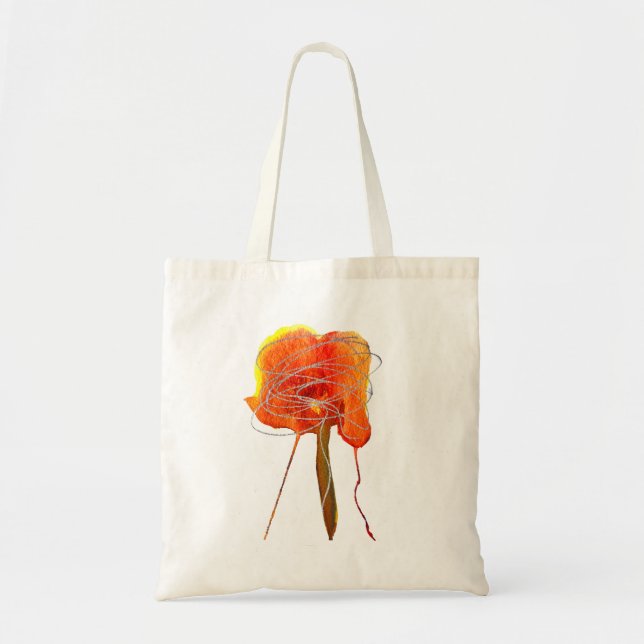 Bolso De Tela Resumen garabato flor floral arte moderno (Frente)