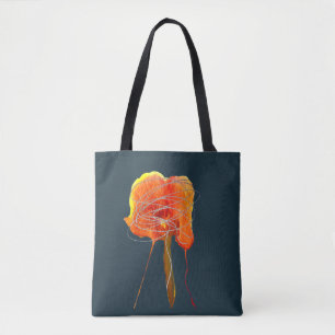 Bolso De Tela Resumen garabato flor floral arte moderno