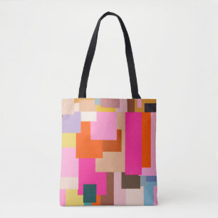 Bolso De Tela Resumen geométrico colorido moderno de mediados de