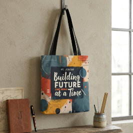 Bolso De Tela Resumen geométrico construir futuro regalo de prof