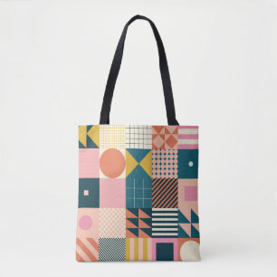 Bolso De Tela Resumen geométrico moderno: diseño colorido