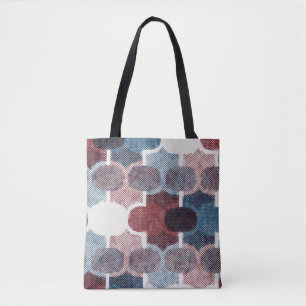 Bolso De Tela Resumen geométrico Patrón azul rojo