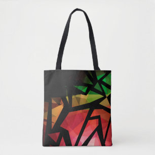 Bolso De Tela Resumen graffiti poligonal moderno oscuro geométr