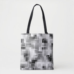 Bolso De Tela Resumen Gris blanco negro