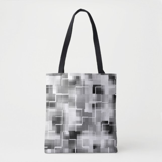 Bolso De Tela Resumen Gris blanco negro (Anverso)