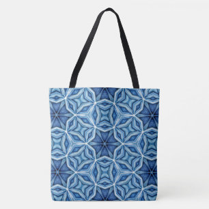 Bolso De Tela Resumen Icy Blue Crystal Pattern