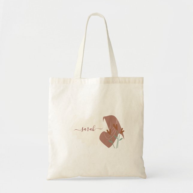 Bolso De Tela Resumen islámico moderno Nombre mínimo de monogram (Frente)