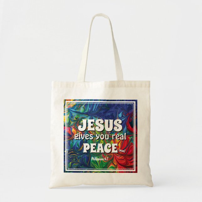 Bolso De Tela Resumen JESÚS TE DA UNA PAZ REAL (Frente)
