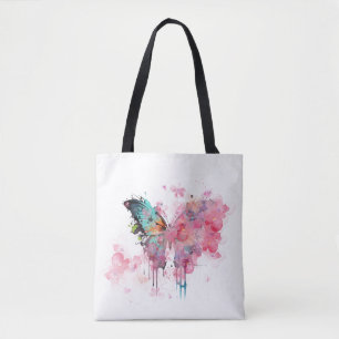 Bolso De Tela Resumen Mariposa Creativa acuarela Naturaleza Boho