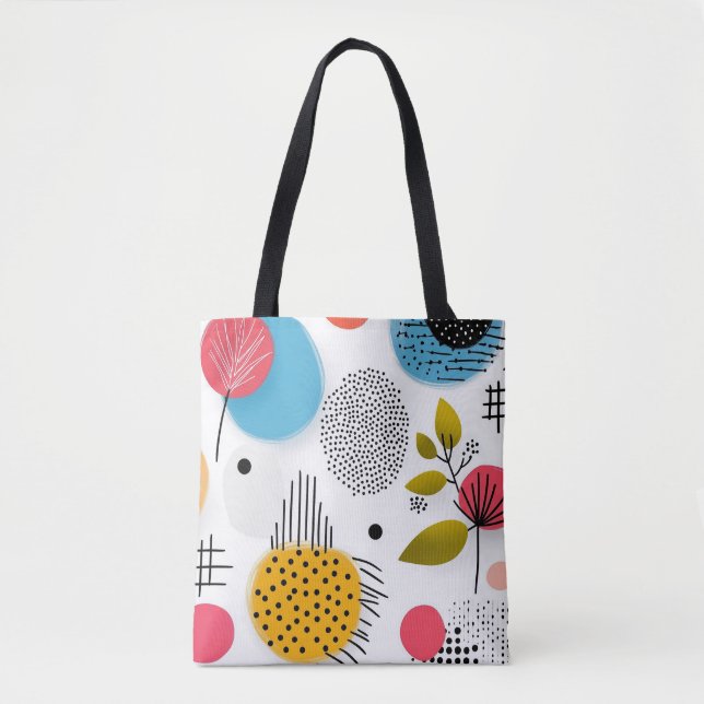 Bolso De Tela Resumen minimalista con flores (Anverso)