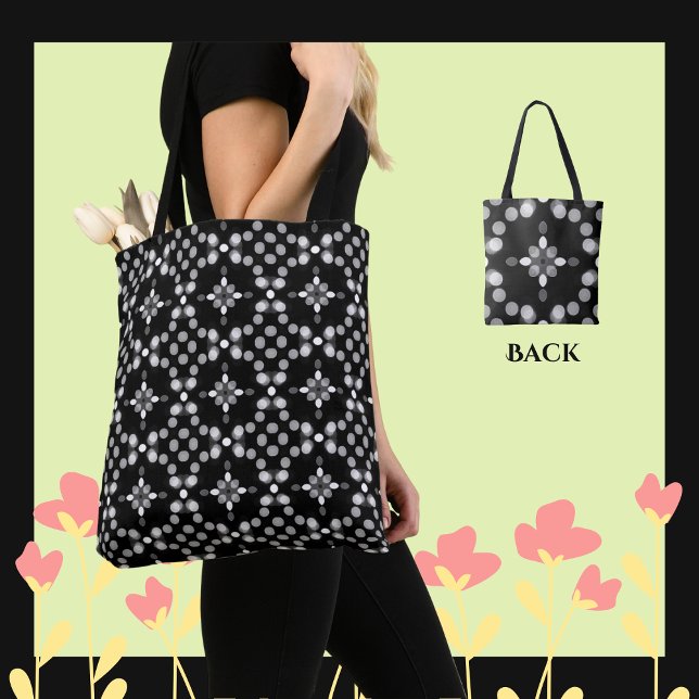 Bolso De Tela Resumen Modelo de puntos de boquilla monocromo (Subido por el creador)