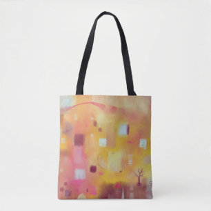 Bolso De Tela Resumen moderno Arte de color amarillo acuático