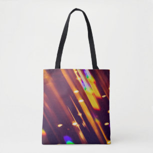 Bolso De Tela Resumen Navidad Brillos de oro o luces purpurinas.