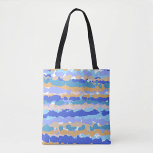 Bolso De Tela Resumen negrita Naranja gráfico azul Verde azulado
