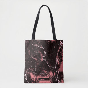 Bolso De Tela Resumen negro y rosa