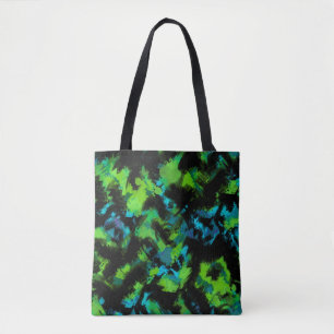 Bolso De Tela Resumen negro y verde