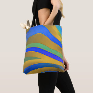 Bolso De Tela Resumen Olas fracturadas de la capa marina 25