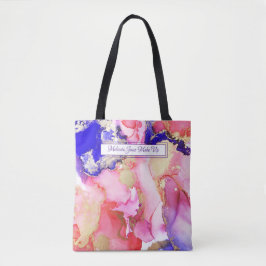 Bolso De Tela Resumen Oro rosado de color tinta de alcohol nombr