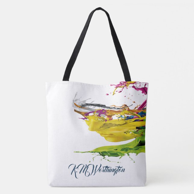 Bolso De Tela Resumen Paint Tote 2 Ver Atrás (Reverso)