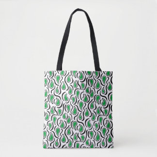 Bolso De Tela Resumen Paisley 230523 - Grass Green, B&W