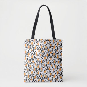 Bolso De Tela Resumen Paisley 230523 - Naranja ligero, B&W