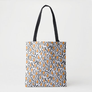Bolso De Tela Resumen Paisley 230523 - Naranja ligero, B&W