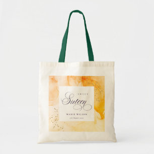 Bolso De Tela Resumen Pastel Naranja amarillo Dulce 16 Cumpleaño