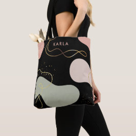 Bolso De Tela Resumen Patrón de formas orgánicas geométricas de 