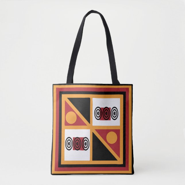 Bolso De Tela Resumen Patrón geométrico tribal africano (Anverso)