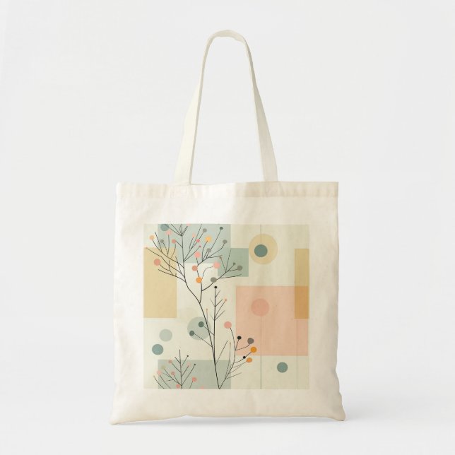 Bolso De Tela Resumen Patrones Pastel Botánico Zen (Frente)
