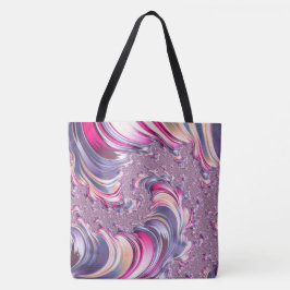 Bolso De Tela Resumen Pink Purple Spiral Fractal