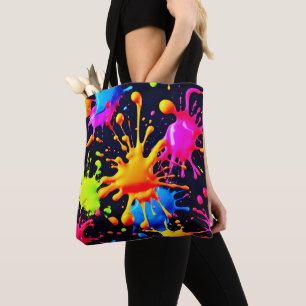 Bolso De Tela Resumen Pintura de pintura de neón