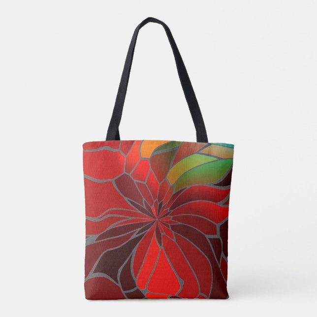 Bolso De Tela Resumen Poinsettia (Reverso)