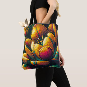 Bolso De Tela Resumen radiante Tulip Bloom