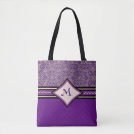 Bolso De Tela Resumen real morado y oro