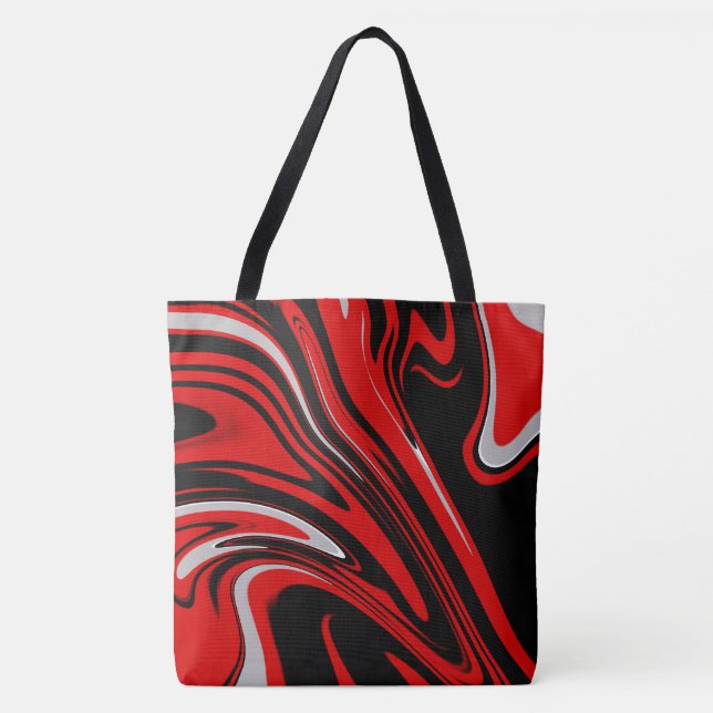 Bolso De Tela Resumen rojo y negro (Anverso)