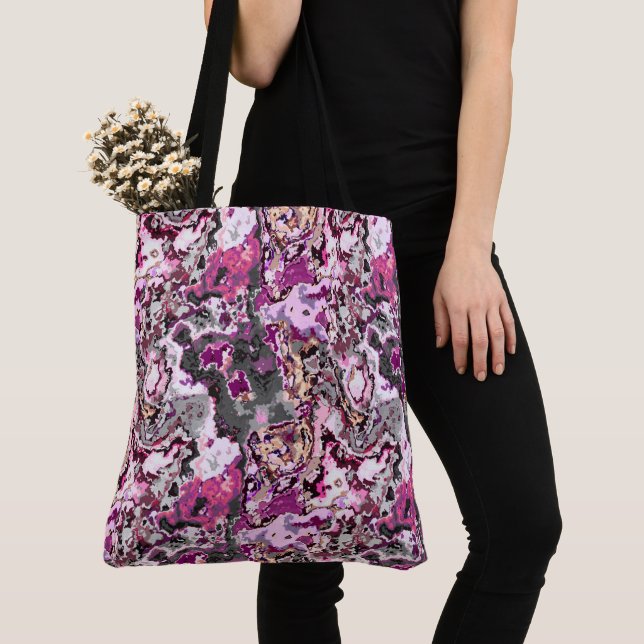 Bolso De Tela resumen rosa (Detalle)